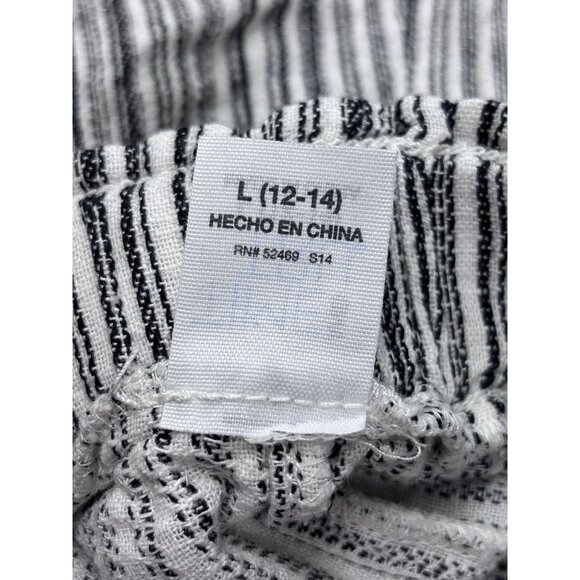Time And Tru Womens Black & White Striped Shorts Size L - Picture 8 of 8